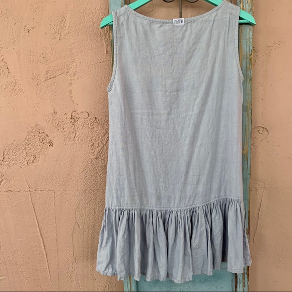 Linenfox Ruffle Bottom Tunic Dusty Blue XS - Picture 7 of 9
